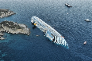 Costa Concordia capsized off the coast of Italy