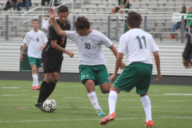 Vasconcelos defends in a game against Northwood.