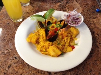 This is a dish called Arroz con Mariscos from La Limena.
