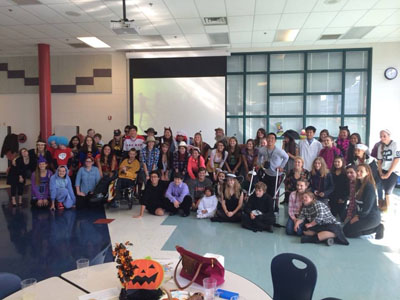 Students celebrate at this years Best Buddies Halloween celebration. 