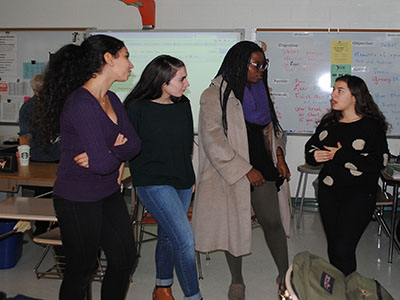 The Insideout clubs vice president, Ketevan Migineishvili (far left) discusses possible future projects for the club.