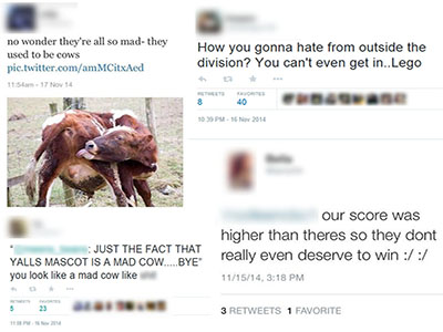 A few of the offensive tweets made public during the WJ and Whitman clash.