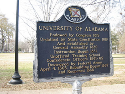 A marker on the universitys campus brings to light the schools historical fight against federal guard regarding desegregation. 