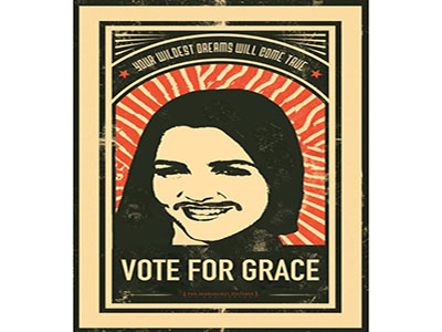 Junior Grace Hazlett, a senior class presidential candidate, shared this campaign poster via Twitter. 