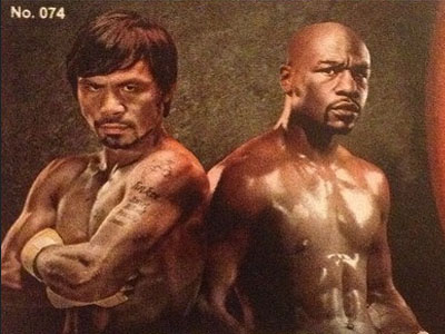 Mayweather vs. Pacquiao posters, such as the one pictured, represent what many feel was the greatest fight of the century. 