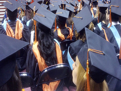 Columbia University seniors, including student Emma Sulkowicz, graduated on May 20, 2015.