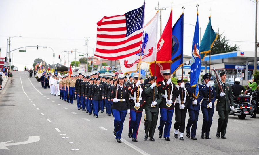 PRESIDIO OF MONTEREY, Calif. - The city of Marina hosted its traditional Labor Day Parade and Family Festival on Sept. 3, following a two-year hiatus. The Defense Language Institute Foreign Language Centers Joint Service Color Guard, along with marching units from each military service branch, received standing applause from the enthusiastic crowds gathered along Reservation Road and Vista Del Camino Circle. The parade route spanned about four city blocks and had a strong military presence, including a mix of veterans and active duty military personnel, in celebration of the citys historical ties with the former Fort Ord military base. 

Official Presidio of Monterey Web site

Official Presidio of Monterey Facebook

PHOTO by Steven L. Shepard, Presidio of Monterey Public Affairs.