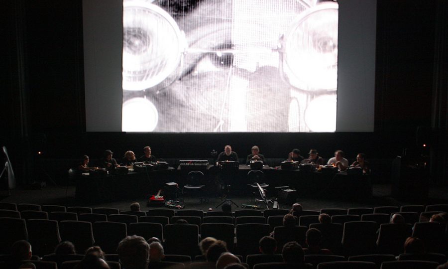 STYLUS performing live soundtrack to Man Rays film Emak-Bakia at the AFI Silver Theater, Silver Spring MD. Part of the 2011 Sonic Circuits Festival of Experimental Music.