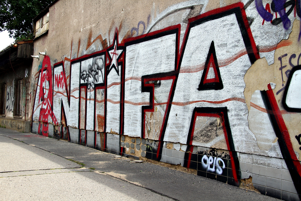 Antifa emblazoned on a wall in the Czech Republic. Antifa’s recent violence has stirred up outrage across America. Photo courtesy of flickr.com