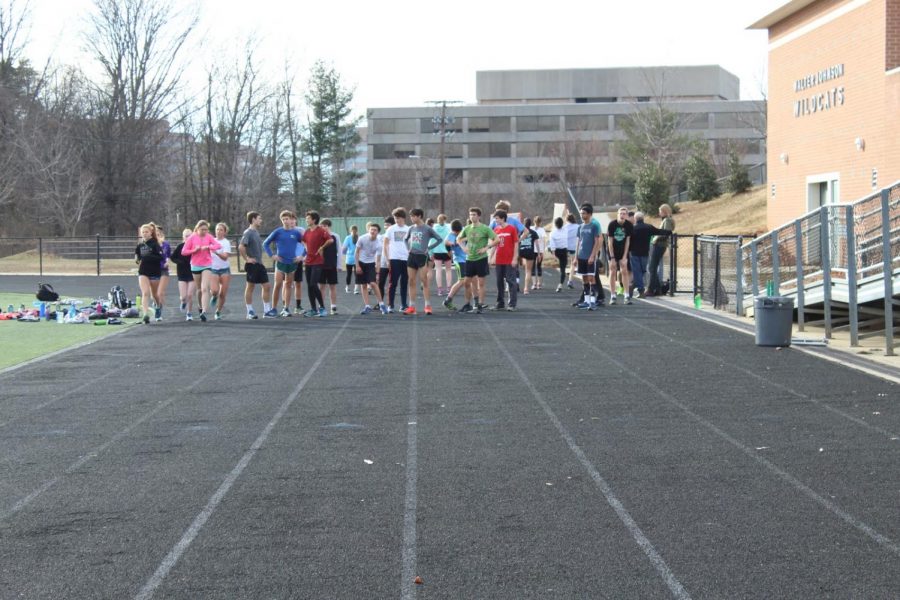 Indoor track practices for their upcoming meet. The team has been very successful so far this season.