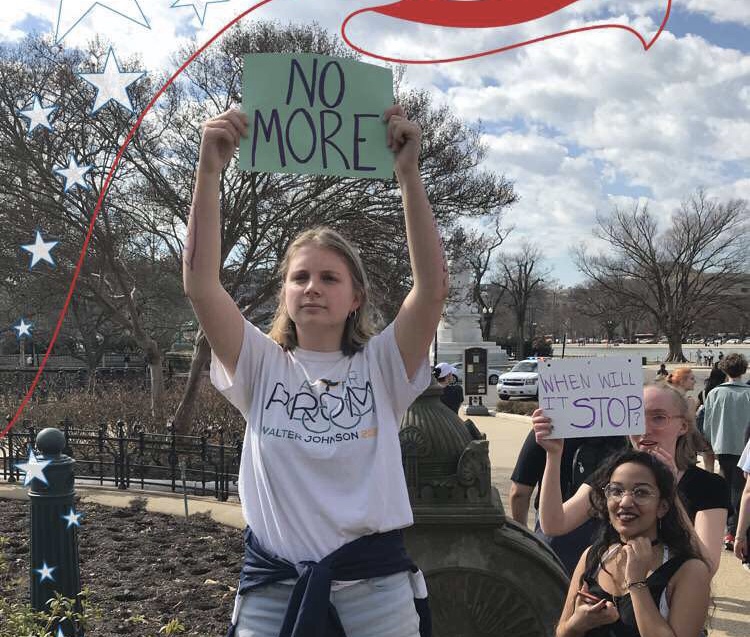 WJ+students+Kaleigh+Young%2C+Kate+Rarey+and+Amina+Hossain+stand+on+the+National+Mall+protesting+in+favor+of+gun+control.+Hundreds+of+MCPS+students+traveled+to+the+protest+from+around+the+region+to+express+their+frustrations.+Photo+by+Matt+Garfinkel.