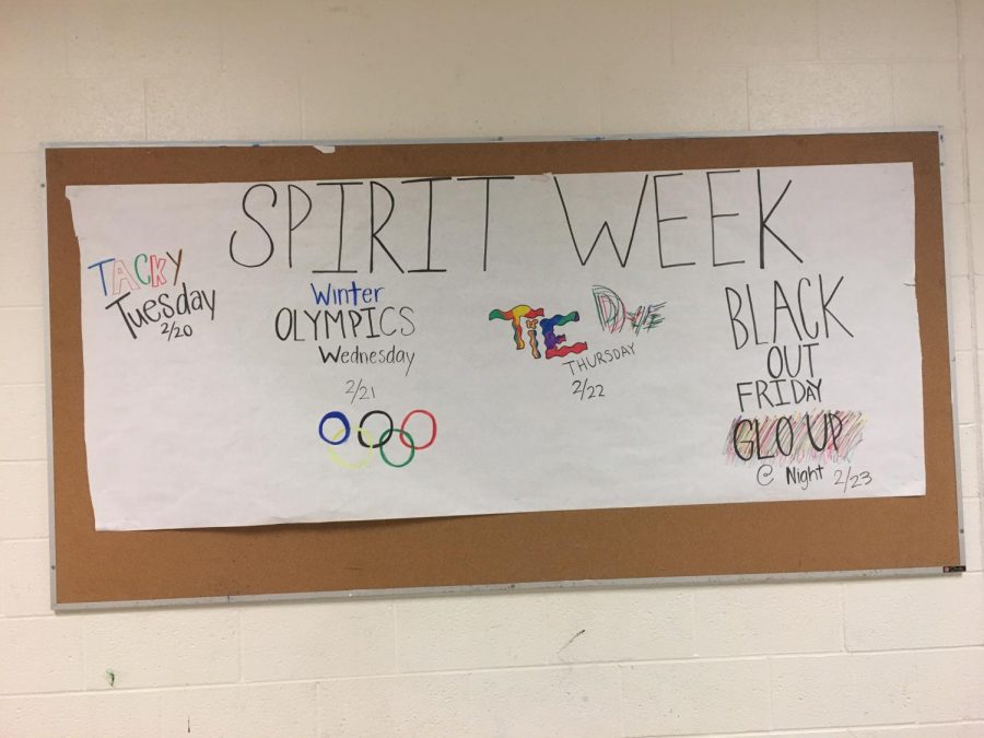 Spirit+week+for+the+week+of+2%2F20+is+shown+above.+Students+arent+participating+in+Spirit+Week+as+much+as+they+used+to