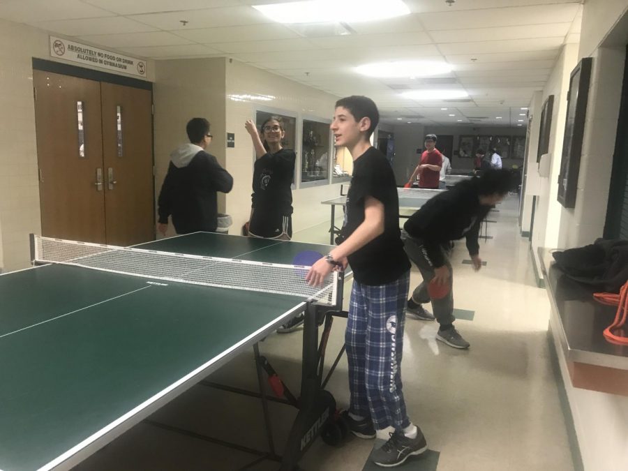 Ping-Pong games with Mr. Choi. Photo by Sam Falb.