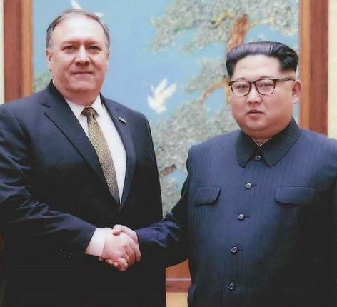 Mike Pompeo meeting with North Korean leader Kim Jong-Un. The Trump Adminsitration has been working on scheduling a summit with North Korea in hopes of denationalization. Photo courtesy of the White House.