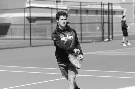 Sophomore Alessandro Vallefuoco has been one of the young players to help lead the tennis team to success this season.