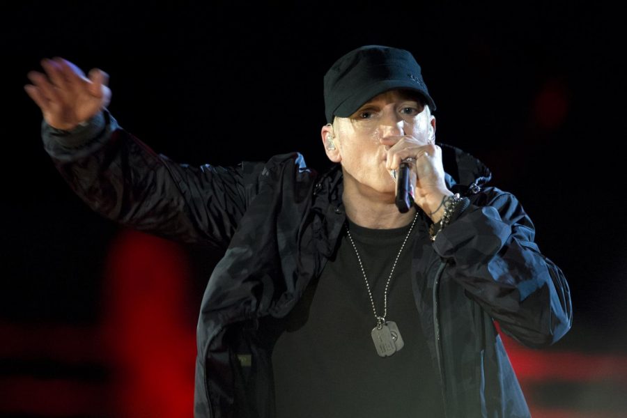 Rapper+Eminem+surprised+fans+by+dropping+his+new+album+Kamikaze.+There+was+a+lot+of+controversy+surrounding+who+Eminem+talked+about+on+the+album.+