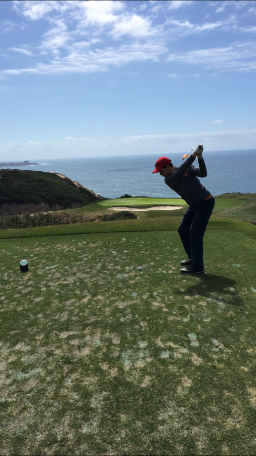 Junior Owen Porter lines up his tee shot. Porter has been an instrumental part of WJs early success this season.