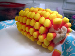 Candy corn, when stuck in a mold of clay, resembles an actual corn on the cob. It’s yellow and orange outside made the candy look just like its name; candy corn