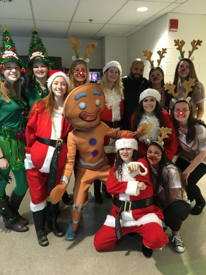 As a freshman, Carli Schell (dressed as gingerbread cookie) was told she had to dress up in a costume for the witner pep rally. This was no problem for Schell but it could be crossing a line for some players. 