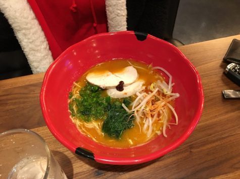 This is the spicy chicken ramen dish. Jinya is a new restaurant in Pike and Rose. 
