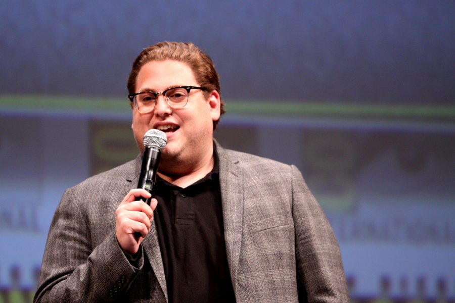 Jonah Hill gives a speech at Comic Con. Hill recently released his directorial debut Mid 90s.