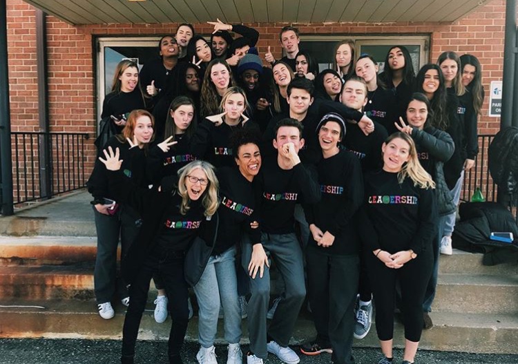 Leadership students pose outside of the Rockville escape room in their new “Astroworld” themed shirts Students enjoyed the escape room and saw a it as a great break from school during the school year.