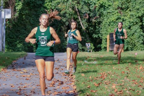 Senior Adrienne Bruch competes in a race. Bruch has proved to be a great leader on the team. Photo credit to Lifetouch.