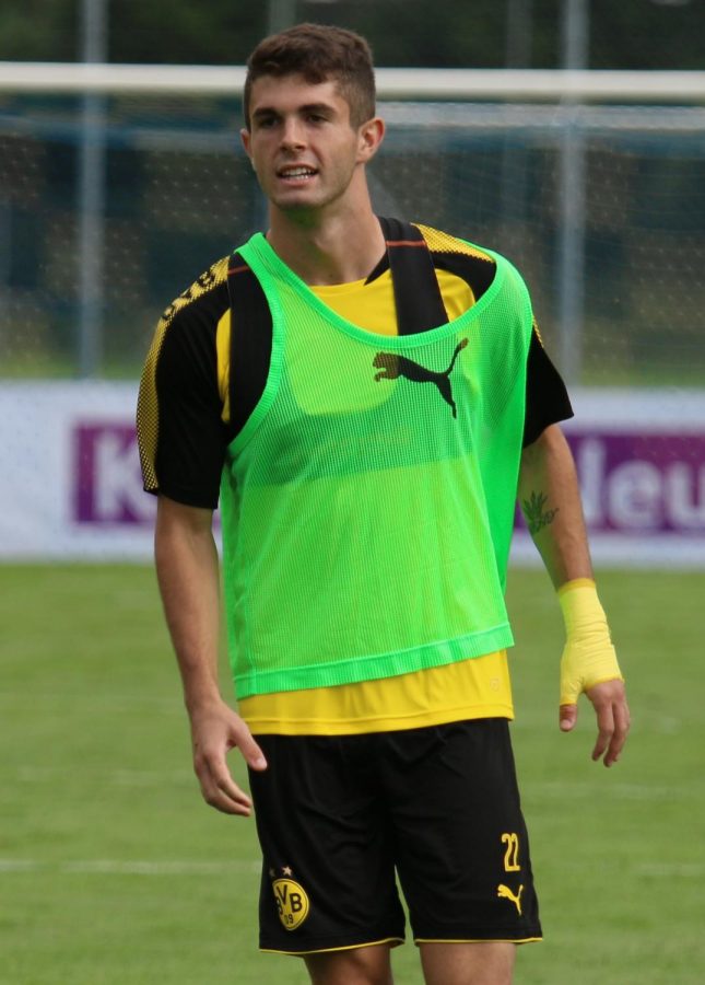 Former Borussia Dortmund winger Christian Pulisic trains with Dortmund first team during a team practice. Starting next season, Pulisic will train in Blue and White at Chelsea F.C. 
