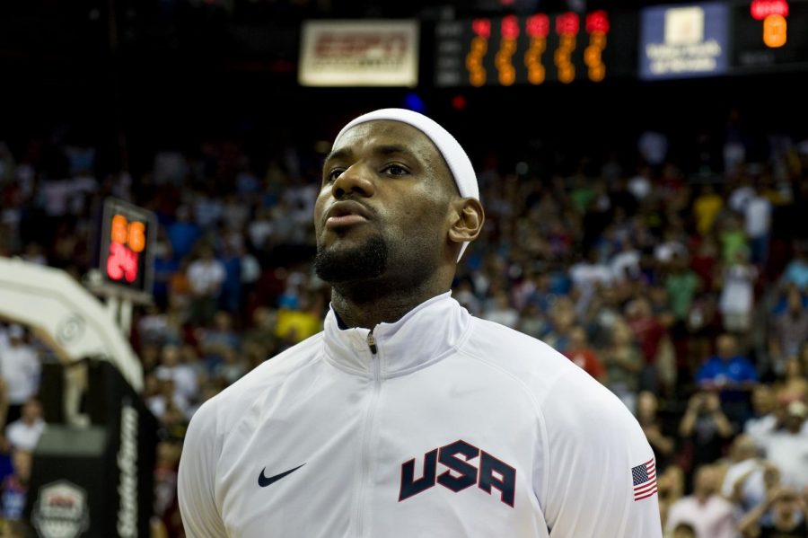 James with the USA basketball team. James caused controversy with a song lyric he put on his Instagram. 