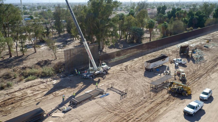 Construction of the wall on the southern border has begun. President Trump used his power to declare a national emergency to get the funds for the wall, though opponents argue the constitutionality of the emergency declaration.