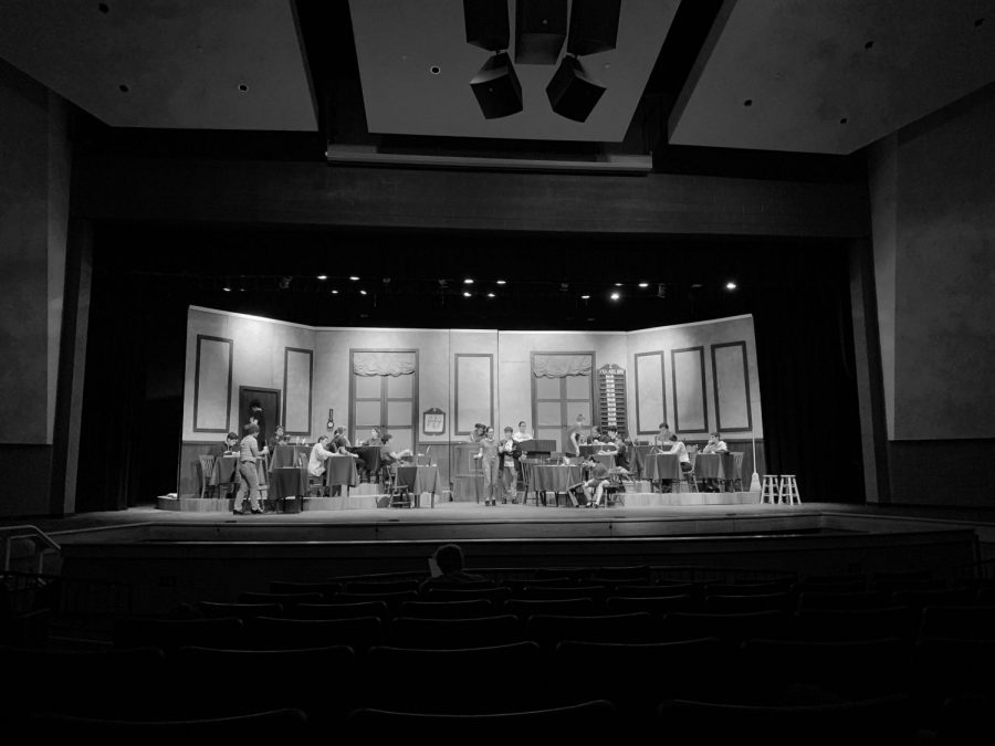 Photo Courtesy of Sophie Becker

The cast of 1776 at a brush-up rehearsal between performances. The unrelenting persistence and commitment of the crew and cast rendered the play a great success.