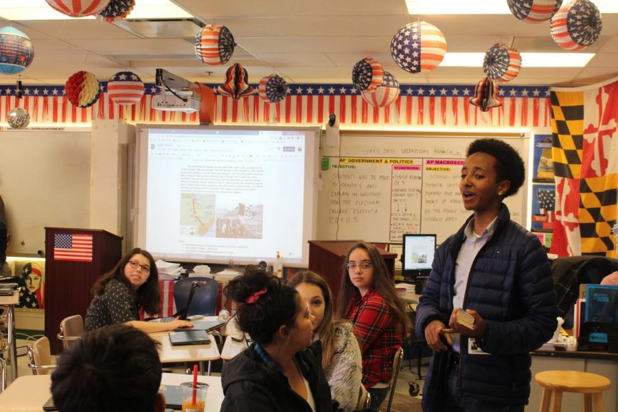 Nate Tinbite gives a presentation on his campaign trail at WJ. As the next SMOB, Tinbite will get the chance to be the student voice as he pushes for policies that empower students around the county.