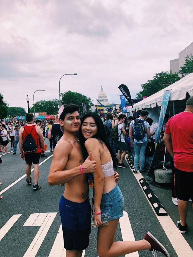 Seniors Nicholas Orellana and Rubin Choi celebrate at Capital Pride. Pride events are held annually around the world to celebrate the LGBTQ+ community.