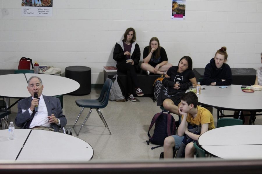 Students pay close attention as Mandel talks about his early childhood horrors in the Holocaust.