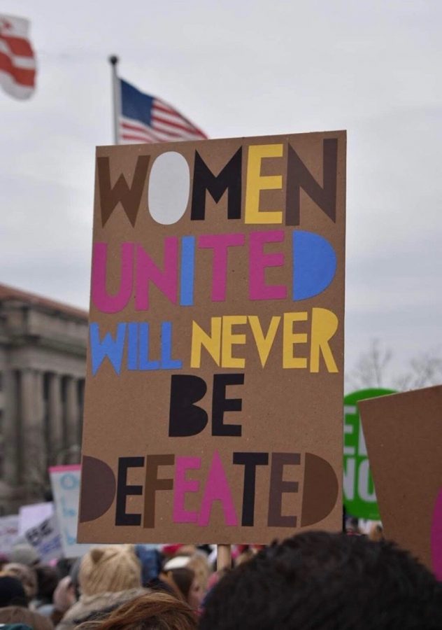 People in D.C. protested for better awareness and action taken to improve womens rights during the Womens March. Photo courtesy of Abby Matson