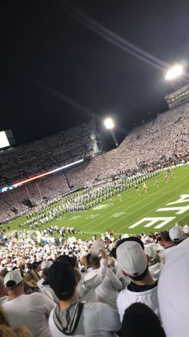 A rowdy Penn State football crowd anxiously waits for the match up against Ohio State in 2018. Electric crowds in college and professional sporting events make up for special experiences.   