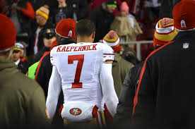 Colin Kaepernick heads to the locker room after a game as a member of the San Francisco 49ers.