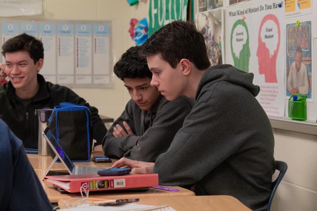 Members of Leadership, seniors Brian Rivas and Chase Seabreeze, brainstorm new, exciting events for Pennies For Patients. Pennies for Patients is an organization that raises money for blood cancer patients. 