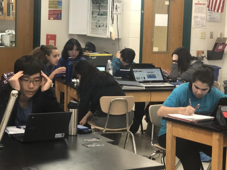 Members of Science Olympiad prep for their competition in study groups by events.The event Ornithology studies birds, meanwhile the event Circuit Lab experiment with  circuitry for their upcoming competition.