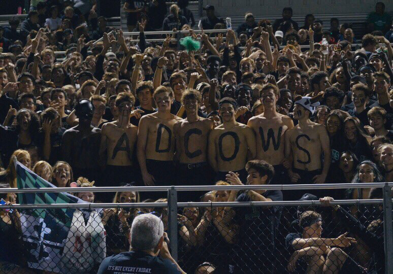 WJ students packed the senior section on September 27, 2019 in a blackout vs fierce rivals BCC. The game ended in a convincing 42-7 win for the Wildcats.