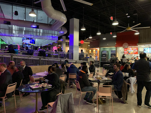 With colorful lights and a wide space, The Block has an inviting atmosphere for diners. The food court style restaurant also provides many different food options. 