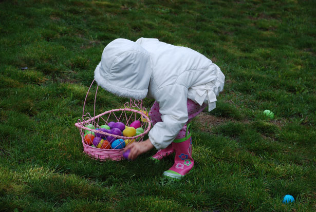 A young girl participates in an Easter egg hunt. Easter is one of the many upcoming holidays that WJ sudents will be celebrating.