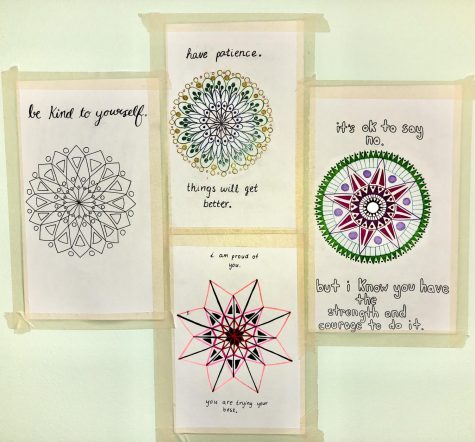 Senior Elyana Furman spent some time during quarantine drawing mandalas and writing motivational quotes on them!