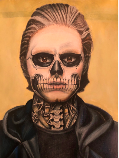 Using only colored pencils, Zavareei created this portrait of “Tate Langdon from American Horror Story ‘Murder House.’”