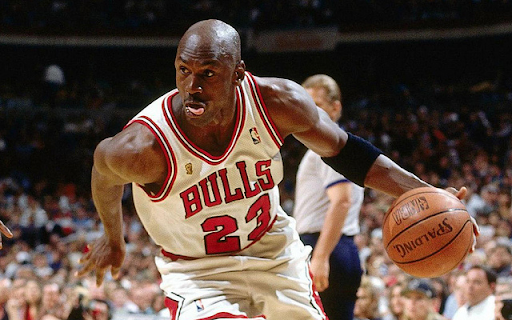 Michael Jordan drives to the basket in another pivotal game in his remarkable career. “The Last Dance” gave fans an inside look at the legendary Bulls dynasty. 
