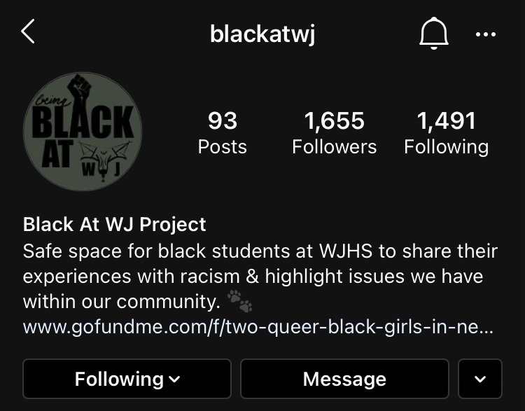 The page @blackatwj is amassing a huge following on Instagram. The page has also caused many conversations among WJ students. 