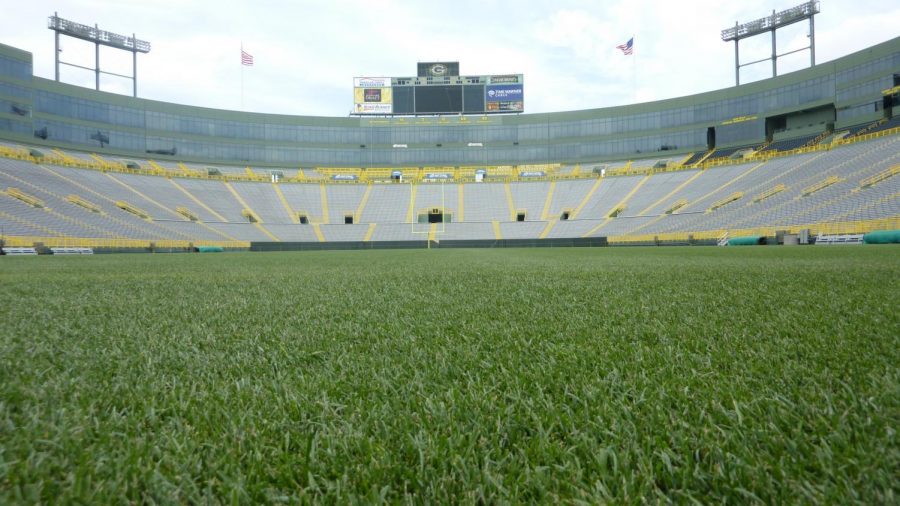 Ground+view+of+Lambeau+Field%2C+Home+of+the+Green+Bay+Packers.+The+emptiness+of+the+stadium+is+something+many+fans+have+been+forced+to+become+accustomed+to+as+a+result+of+COVID-19.