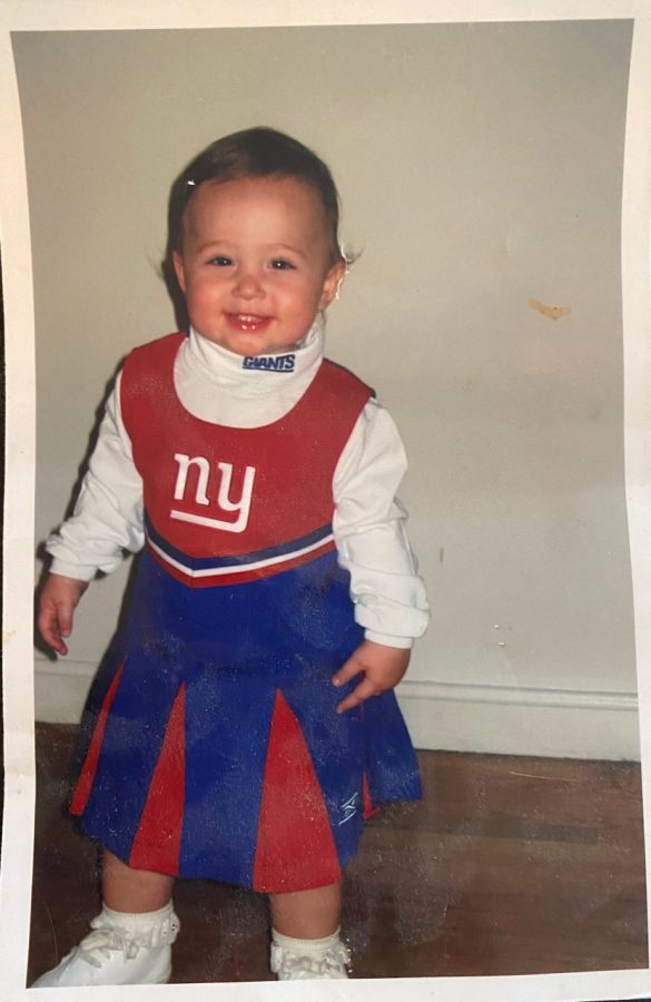 Senior Emma Richardell supports her favorite football even as a little toddler.   She supports the team because her father is from New York.  My favorite football team is the New York Giants because my dad is from New York, Richardell said.