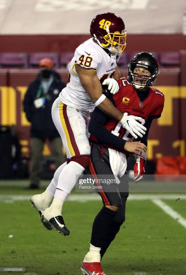 Washington linebacker Mychal Kendricks haunts 43 year old man Tom Brady in the NFC wildcard game at FedEx Field. It was Washingtons first playoff game since 2015.