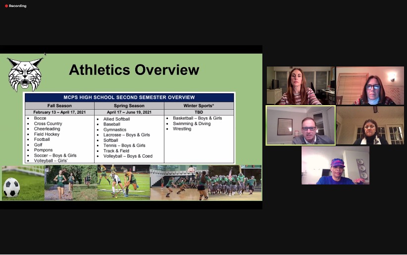 The+panel+provides+the+WJ+community+an+overview+of+athletics+during+the+coronavirus+period+and+transition+to+in-person+learning.+The+second+semester+athletic+schedule+includes+the+Fall+and+Spring+seasons+as+well+as+Winter+sports.